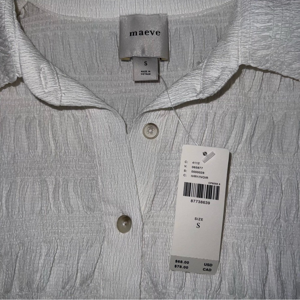 Maeve Smocked Button-Front Top - Picture 6 of 8